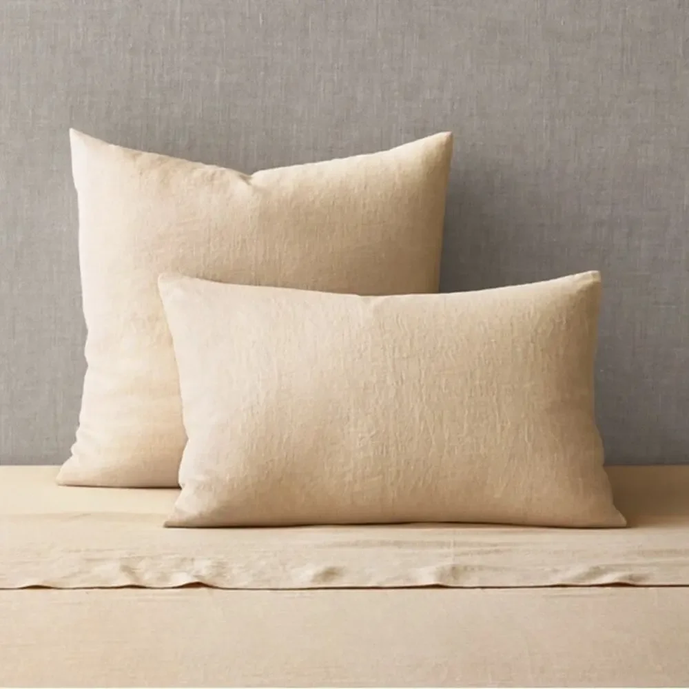 Restoration Hardware ITALIAN HERITAGE‎ WASHED LINEN KNIFE-EDGE SHAM Wheat King